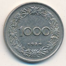 Австрия 1000 крон 1924 год