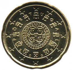 Португалия 20 евроцентов 2005 год - Королевская печать