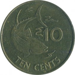 Сейшелы 10 центов 2000 год - Тунец