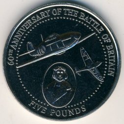 Олдерни 5 фунтов 2000 год