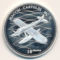 Конго 10 франков 2003 год