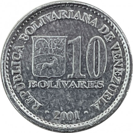 Венесуэла 10 боливаров 2001 год