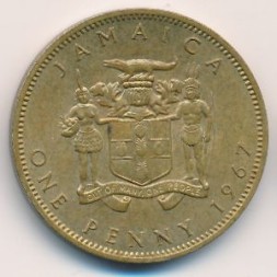 Ямайка 1 пенни 1967 год