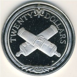 Виргинские острова 20 долларов 1985 год