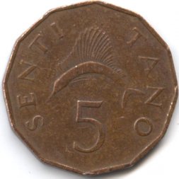 Танзания 5 сенти 1972 год