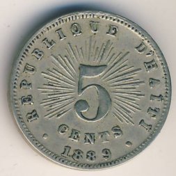 Гаити 5 сантимов 1889 год