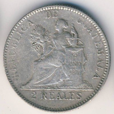 Гватемала 2 реала 1895 год