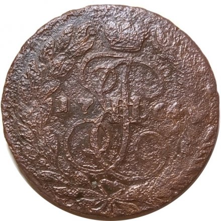 2 копейки 1764 год ЕМ (гурт сетчатый) Екатерина II (1762 - 1796) - G