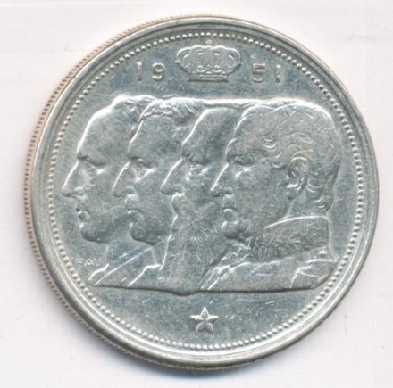 Бельгия 100 франков 1951 год