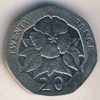 Монета Остров Святой Елены и острова Вознесения 20 пенсов 2003 год