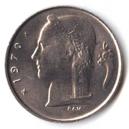 Бельгия 1 франк 1970 год BELGIE