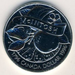 Канада 1 доллар 1996 год - Яблоки Мекинтош