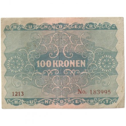 Австрия 100 крон 1922 год - Принцесса Рохан. Обозначение номинала - VF