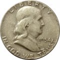 США 1/2 доллара 1954 год (без отметки МД)