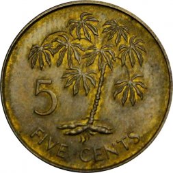 Сейшелы 5 центов 1982 год