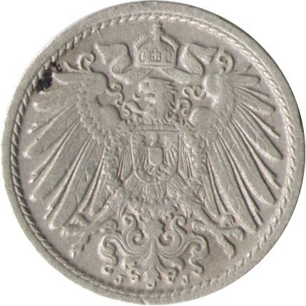 Германия 5 пфеннигов 1906 год (J)