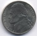 США 5 центов 2001 год - D
