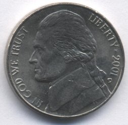 США 5 центов 2001 год - D