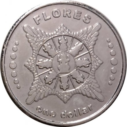 Жетон Остров Флорес 1 доллар 2021 г. Серия Парусники. Trinidad (Тринидад)