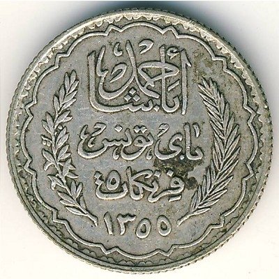Тунис 5 франков 1936 год