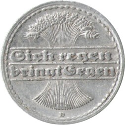 Веймарская республика 50 пфеннигов 1921 год (D)