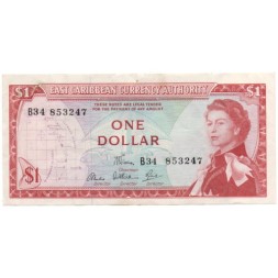 Восточные Карибы 1 доллар 1965 год - VF