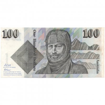 Австралия 100 долларов 1992 год - UNC (пятна)