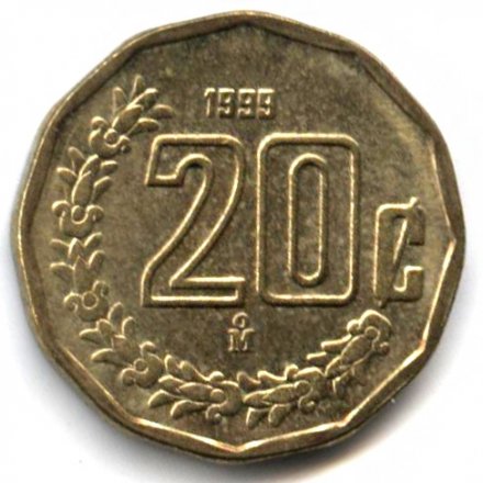 Мексика 20 сентаво 1999 год