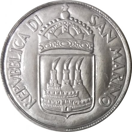 Сан-Марино 1 лира 1973 год - Девушка с флагом