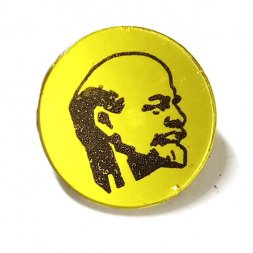 Значок В.И. Ленин, круглый, стекло