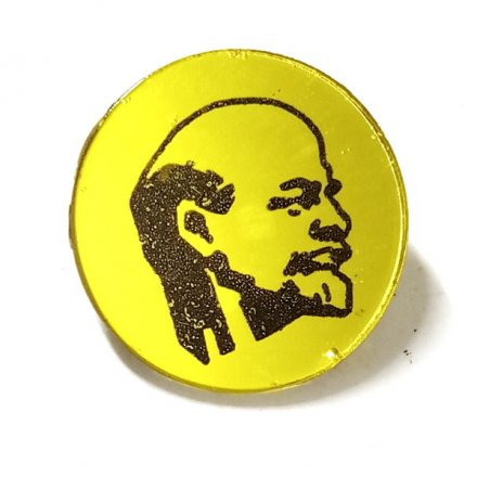 Значок В.И. Ленин, круглый, стекло