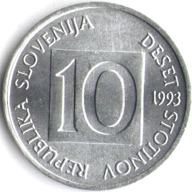Словения 10 стотинов 1993 год - Европейский протей UNC