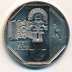 Перу 1 новый соль 2010 год - Золотой Туми