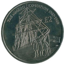 Южная Джорджия и Южные Сэндвичевы острова 2 фунта 2009 год - 100 лет Экспедиции &quot;Нимрод&quot;