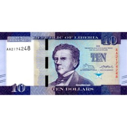 Либерия 10 долларов 2016 год