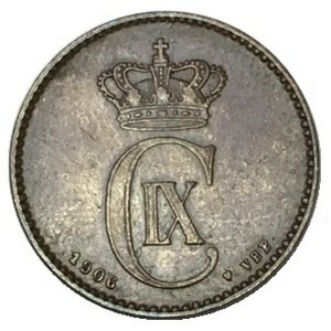 Дания 2 эре 1906 год - Король Кристиан IX