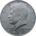 США 1/2 доллара 1980 год - Джон Кеннеди (D)