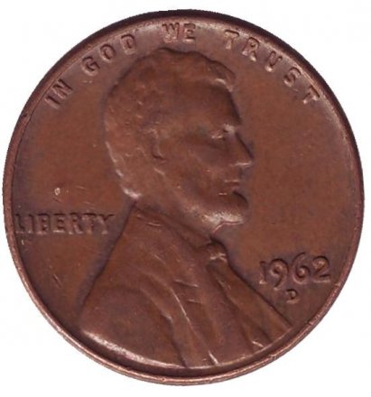 США 1 цент 1962 год - Авраам Линкольн (D)