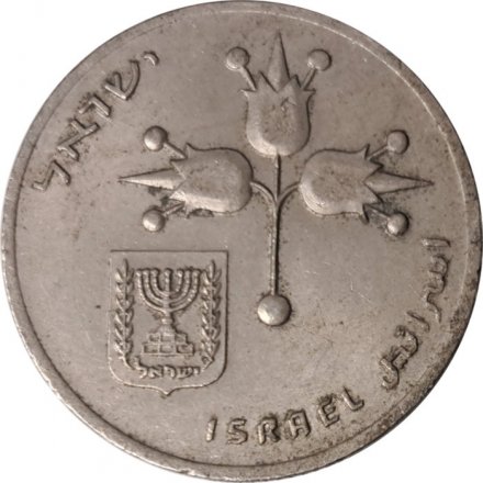 Израиль 1 лира 1975 год (без звезды Давида на аверсе)