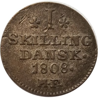 Дания 1 скиллинг 1808 год