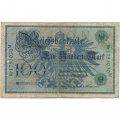 Германия 100 марок 1908 год (зеленая печать) - VG (прокол)