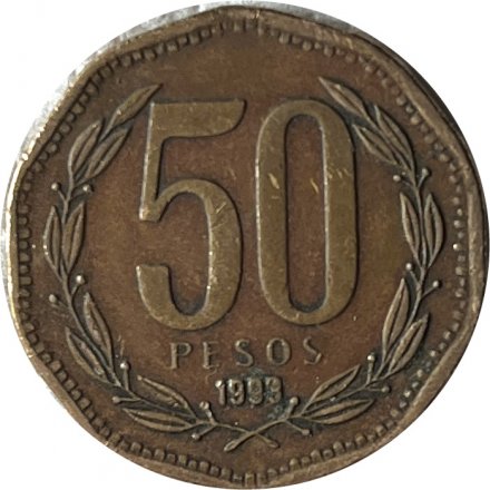 Чили 50 песо 1993 год