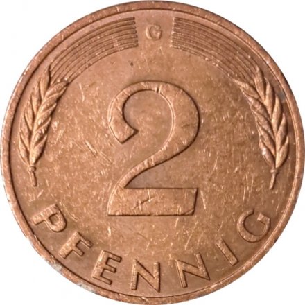 ФРГ 2 пфеннига 1988 год - G