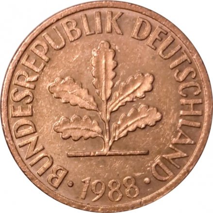 ФРГ 2 пфеннига 1988 год - G