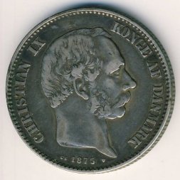 Дания 2 кроны 1875 год