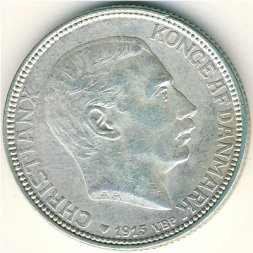 Дания 2 кроны 1915 год