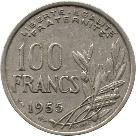 Франция 100 франков 1955 год (B)