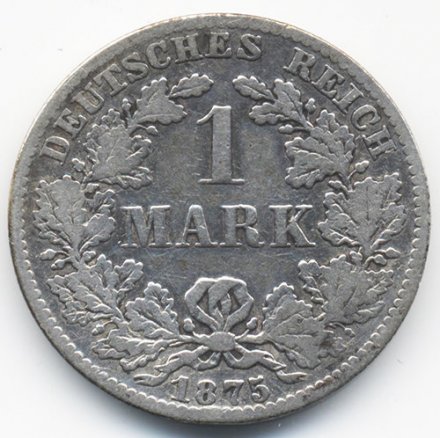 Германия 1 марка 1875 год (BB)