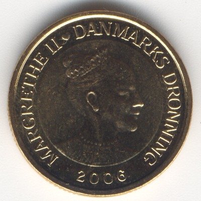 Дания 20 крон 2006 год - Колокольня Королевского дворца, Грастен
