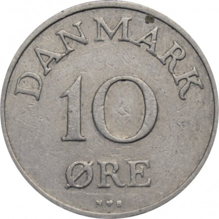 Дания 10 эре 1953 год - Король Фредерик IX